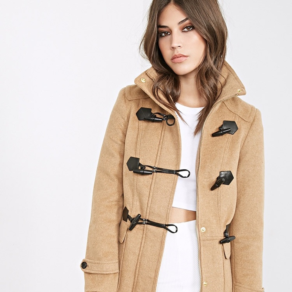 Camel toggle coat